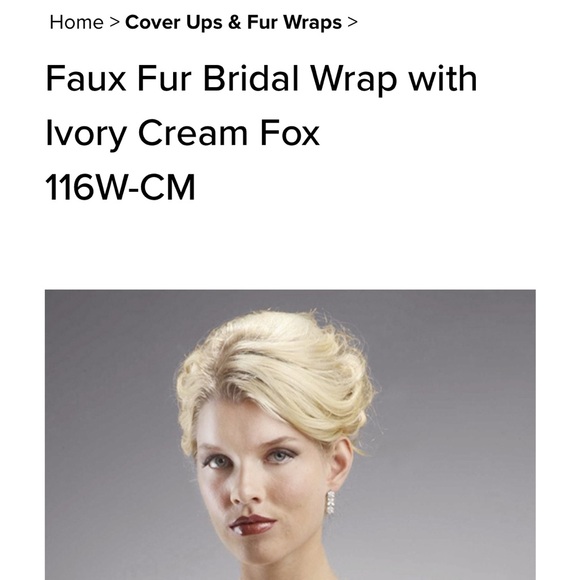 NWT Mariell Faux Fur Bridal Wrap With Ivory Crème Fox - Picture 2 of 11